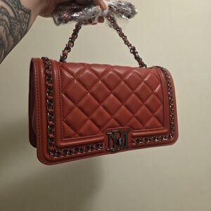 NWT Badgley Mischka Quilted Red Crossbody Bag